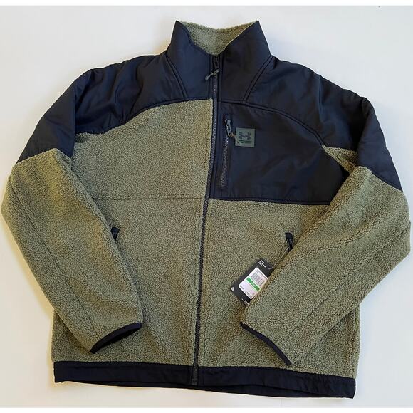 Under Armour Men's Mission Boucle Swacket Green/Blk 1366091-390 Size L NWT - Picture 3 of 16